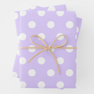 Feuille De Papier Cadeau Point blanc et violet clair