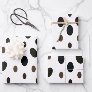 Feuille De Papier Cadeau Point Polka Brown noir