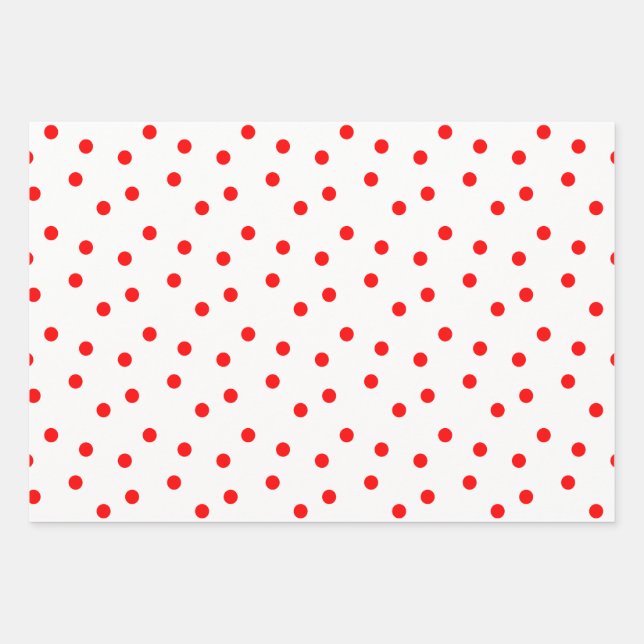Feuille De Papier Cadeau Pointe Rouge Blanc Et Vert Polka (Devant)