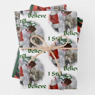 Feuille De Papier Cadeau Pointeur court allemand Noël