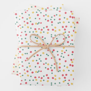 Feuille De Papier Cadeau Points de Confettis Colorés