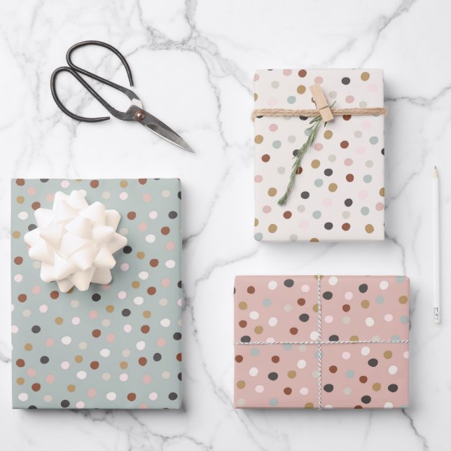 Feuille De Papier Cadeau Points de Noël (Recto)