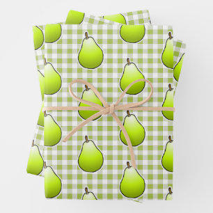 Feuille De Papier Cadeau Poire verte douce