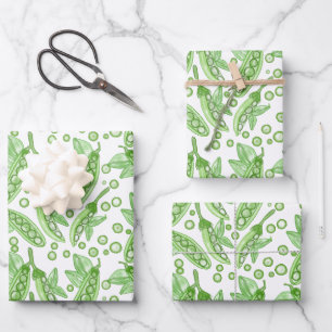 Feuille De Papier Cadeau Pois de légumes
