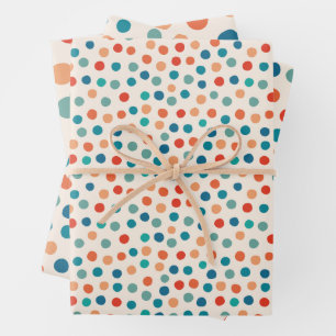 Feuille De Papier Cadeau Pois rétro