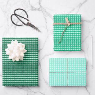 Feuille De Papier Cadeau Pois verts