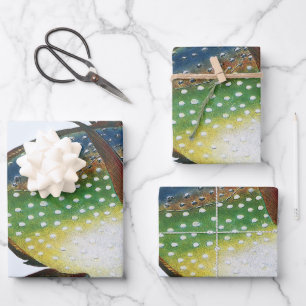 Feuille De Papier Cadeau Poisson lunaire tropical, animal aquatique marin v