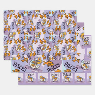 Feuille De Papier Cadeau Poissons cadeau design pour Zodiac star gazeuses