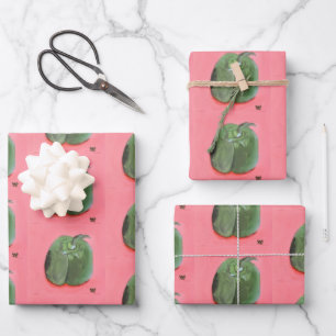 Feuille De Papier Cadeau Poivron Vert