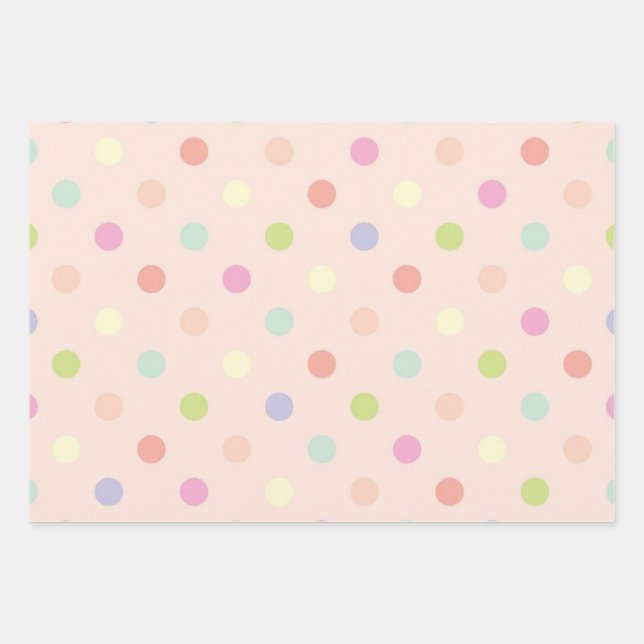 Feuille De Papier Cadeau Polka dot (Devant)