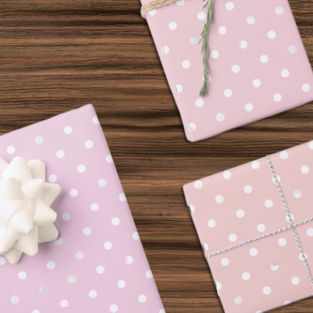 Feuille De Papier Cadeau Polka Dot Girl Baby Shower (Créateur téléchargé)