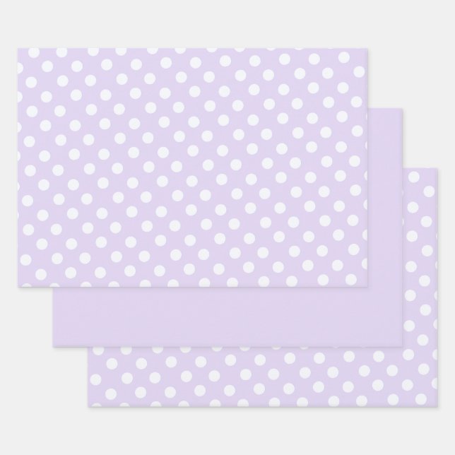 Feuille De Papier Cadeau polka dots in  soft lavender (Lot)