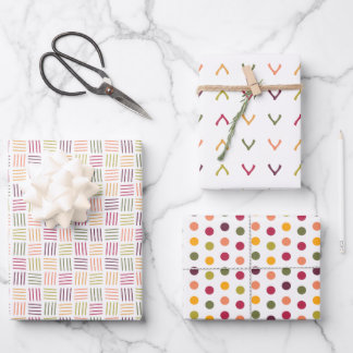 Feuille De Papier Cadeau Polka Dots| Wishbones | Weaving lines - 