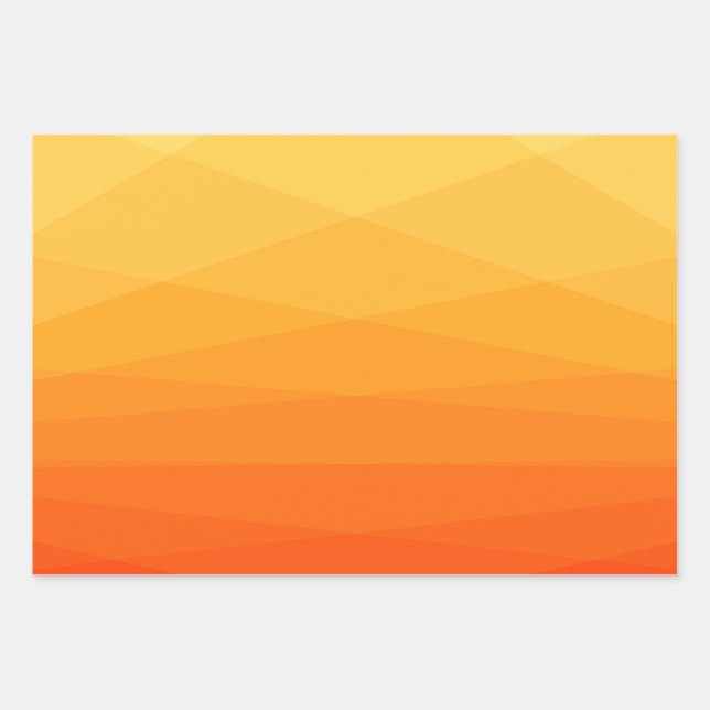 Feuille De Papier Cadeau Polygonal orange et jaune (Devant)