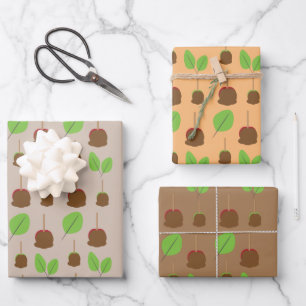 Feuille De Papier Cadeau Pommes sucrées de l'automne Verdure
