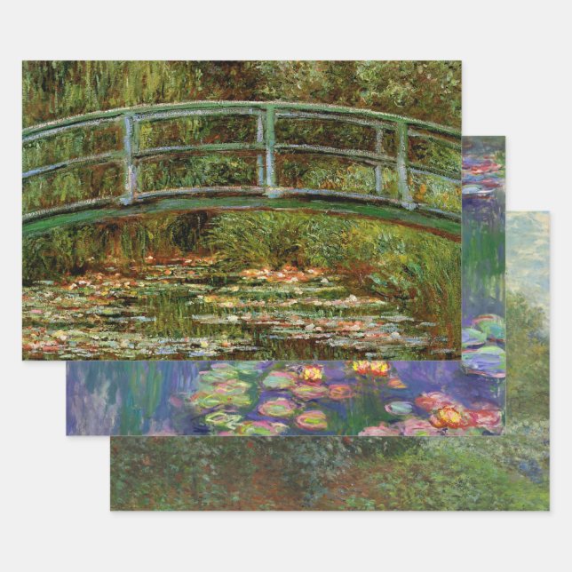 Feuille De Papier Cadeau Pont français de Monet Giverney (Lot)