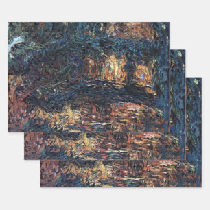 Feuille De Papier Cadeau Pont japonais par Claude Monet, Beaux-Arts Vintage