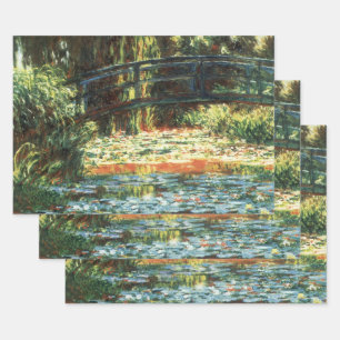 Feuille De Papier Cadeau Pont sur l'étang Nénuphar par Claude Monet