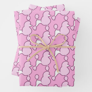 Feuille De Papier Cadeau Poodle rose