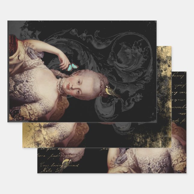 Feuille De Papier Cadeau Portrait de Marie Antoinette (Lot)