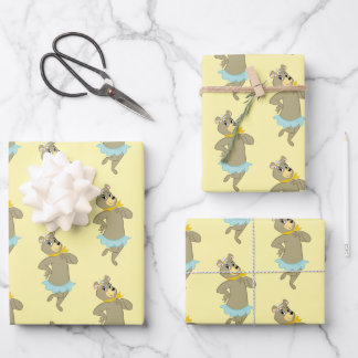 Feuille De Papier Cadeau Pose Joueuse de Cindy Bear