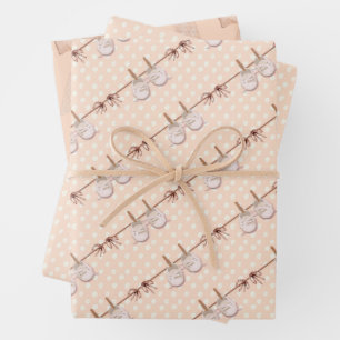 Feuille De Papier Cadeau Poser Baby Bow Douche
