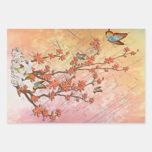 Feuille De Papier Cadeau Poster en bois du spectacle Ikebana (Devant)