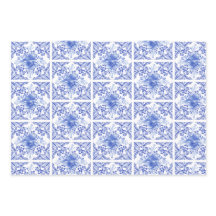 Pot à thé floral bleu et blanc avec oiseaux