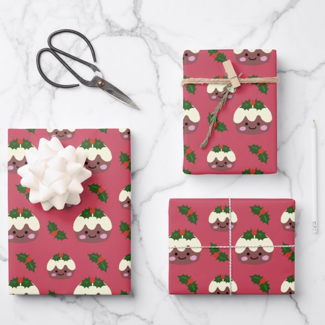 Feuille De Papier Cadeau Pouding de Noël 2 (Recto)