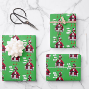 Feuille De Papier Cadeau Poule de Noël