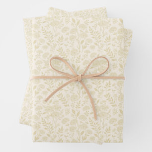 Feuille De Papier Cadeau Prairie de Pissenlit Blé Doré - Neutre