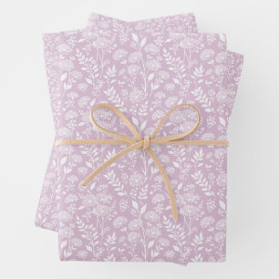 Feuille De Papier Cadeau Prairie de Pissenlits Neutre - Lilas Chaud