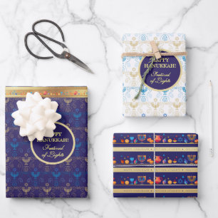 Feuille De Papier Cadeau Première bougie du Festival des Lumières d'Hanoukk