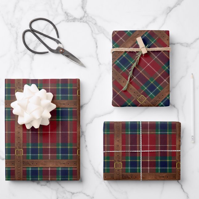 Feuille De Papier Cadeau Preppy Lux Christmas Plaid II (Recto)