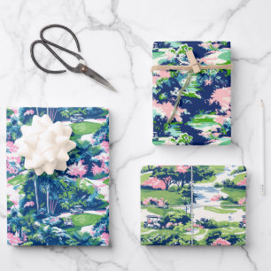 Feuille De Papier Cadeau Preppy Palm Beach Golf