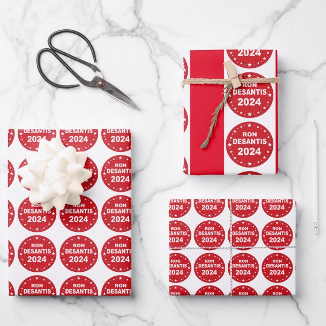 Feuille De Papier Cadeau Président Desantis 2024 (Recto)