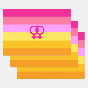 Feuille De Papier Cadeau Pride de l'aube lesbienne WLW