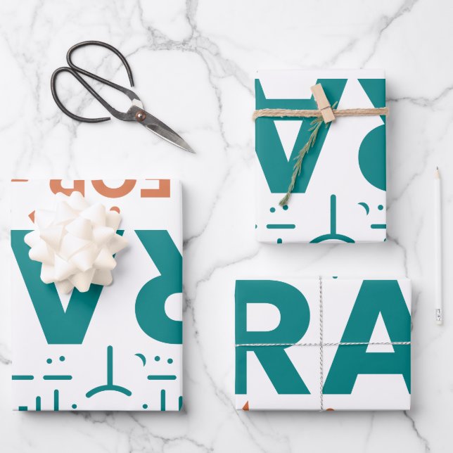 Feuille De Papier Cadeau Priez Pour L'Humanité (Recto)