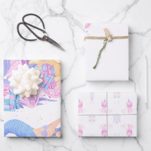 Feuille De Papier Cadeau Princess & Mermaid Birthday Invitation Card