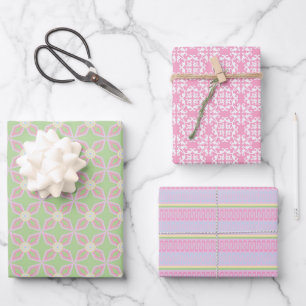 Feuille De Papier Cadeau Printemps Pastel Colors Motif Pâques doux cadeau