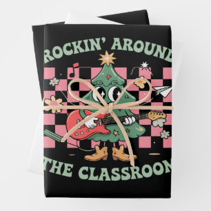 Feuille De Papier Cadeau Prof Xmas Rocking Around The Classroom Groovy