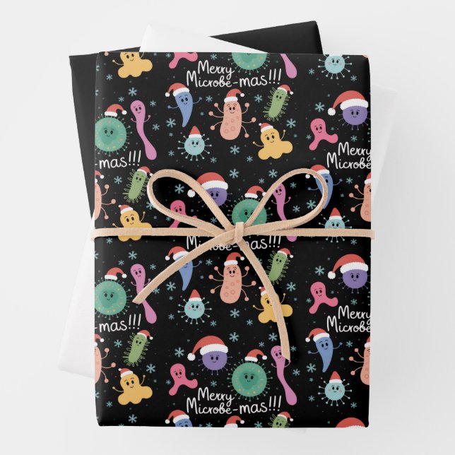 Feuille De Papier Cadeau Professeur de microbiologie de Noël Microbe (En situation)