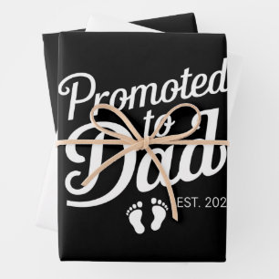 Feuille De Papier Cadeau Promu À Papa EST 2025 Drôle Bientôt Être Papa