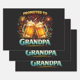 Feuille De Papier Cadeau Promu Grand-Père Futur