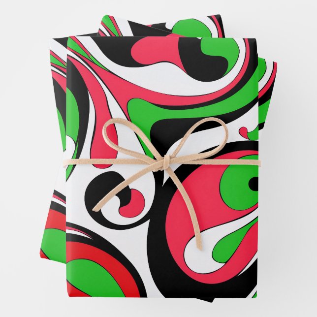 Feuille De Papier Cadeau Psychédélique Super Noël (En situation)