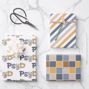 Feuille De Papier Cadeau Psychologue PsyD coloré