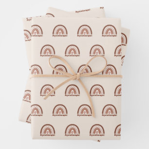 Feuille De Papier Cadeau Psychothérapeute Boho Rainbow