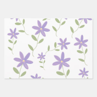 Feuille De Papier Cadeau Purple daisies