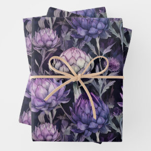 Feuille De Papier Cadeau Purple écossais