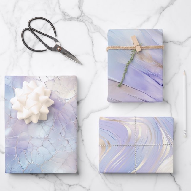 Feuille De Papier Cadeau Purple Gold Dream (Recto)